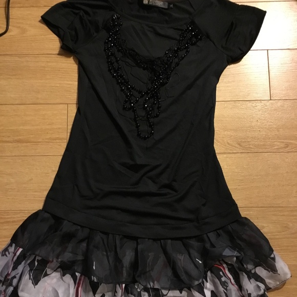Y2K Black Gothic Top with Ruffles - Picture 1 of 1